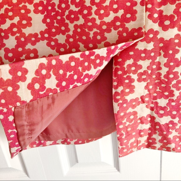 Doncaster Linen & Silk Salmon Pink Floral Print Mini Skirt Size 14 - Picture 14 of 16